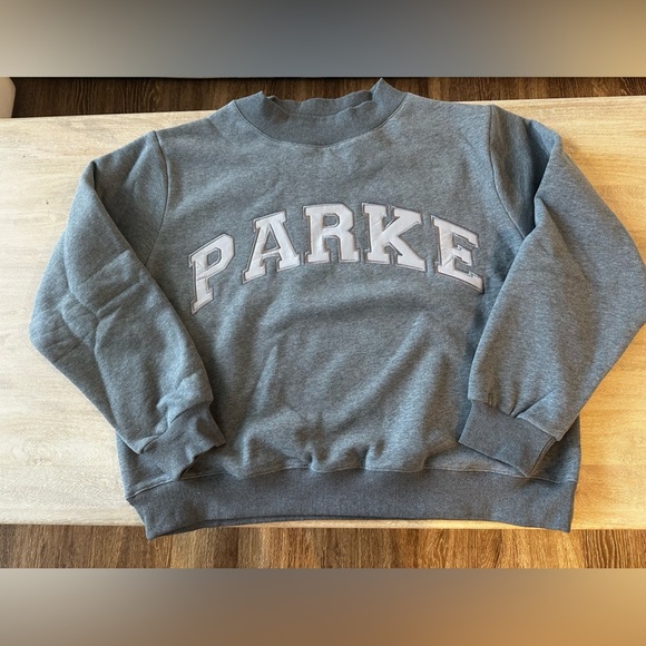 Parke NWT Monochrome Varsity Mockneck in Stormy Size L/XL - Picture 1 of 5